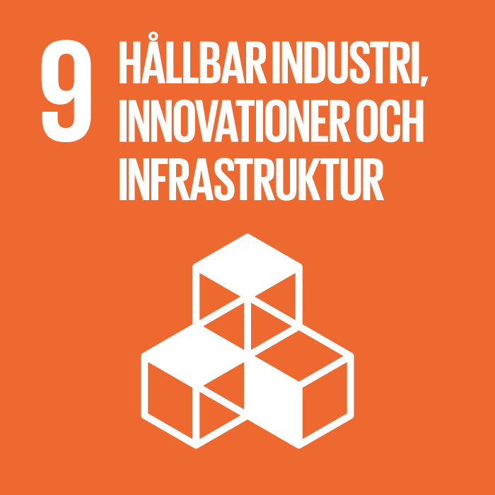 De globala målen nr 9 Bygga motståndskraftig infrastruktur, verka för en inkluderande och hållbar industrialisering samt främja innovation